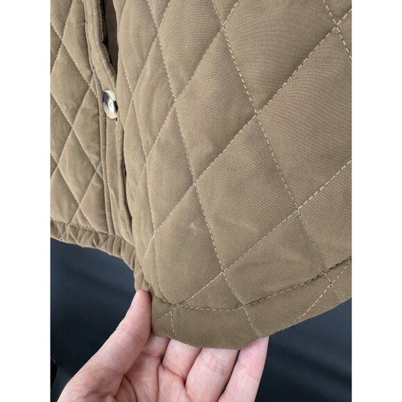 Good American Women's Oversized Quilted Shacket 3/4 (L/XL) Light Brown Outdoor - Picture 11 of 13